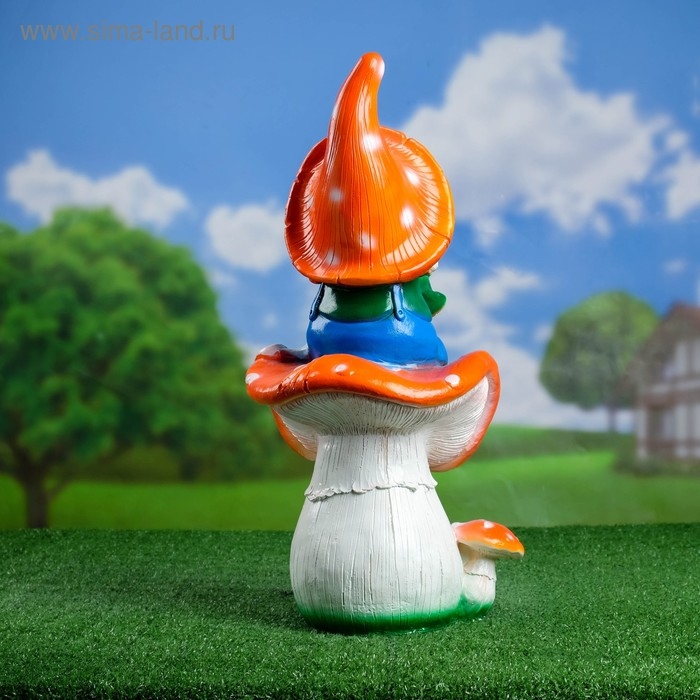 Садовая фигура  Садовая фигура "Гном на мухоморе"  23х14х51см