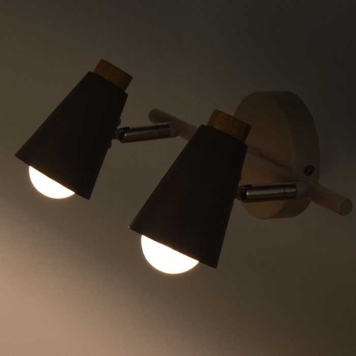 Спот Спот "Конус" 2х40Вт Е27 серый 30х12х16 см