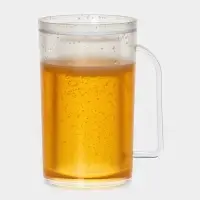 Пивная кружка, 380 мл, охлаждающая, пластик, прозрачная