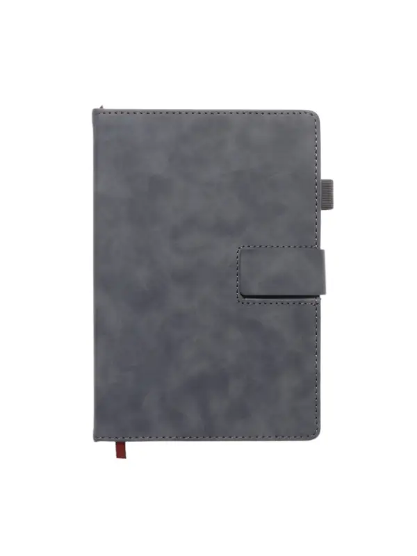 Ежедневник недатированный формат А5, с хлястиком, 128л, линия, пвх, Серый