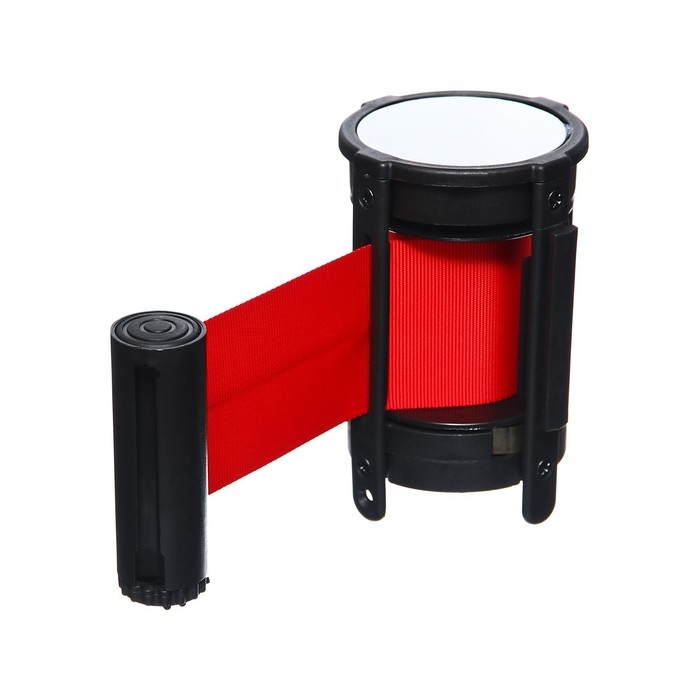 Кассета c вытяжной лентой - 180 см, высота - 11 см, ширина - 48 мм, красная