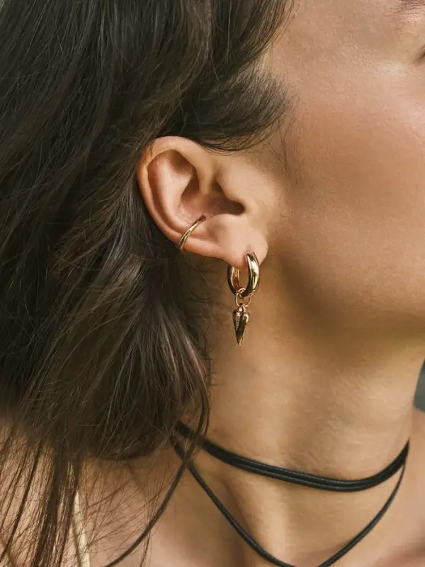 Серьги &laquo;Каффы&raquo;, набор 3 шт. мятый, цвет золото