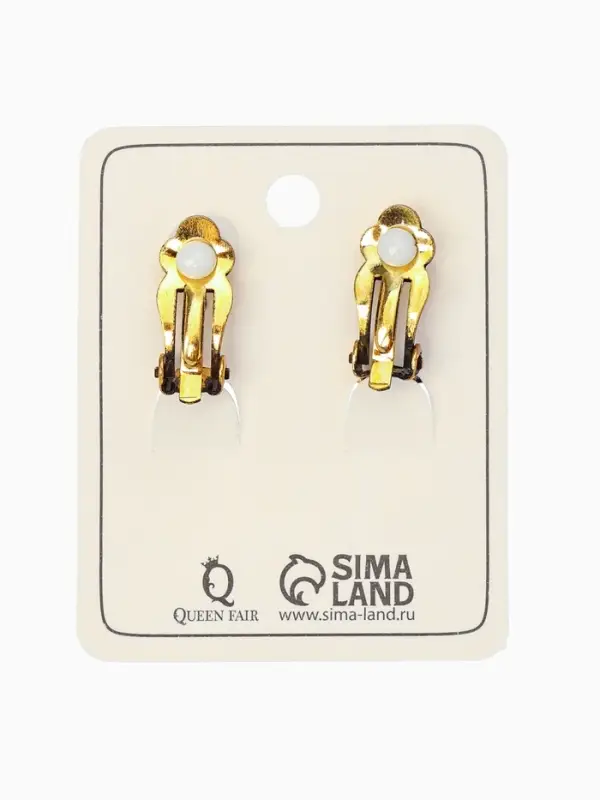 Серьги клипсы для ушей QF &laquo;Ракушка&raquo;, цвет чернёное золото