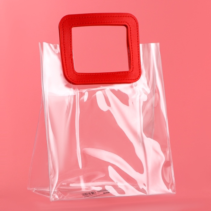 Пакет подарочный из ПВХ, красный, 26.5 x 23 x 12 см Пакет подарочный из ПВХ, красный, 26.5 x 23 x 12 см