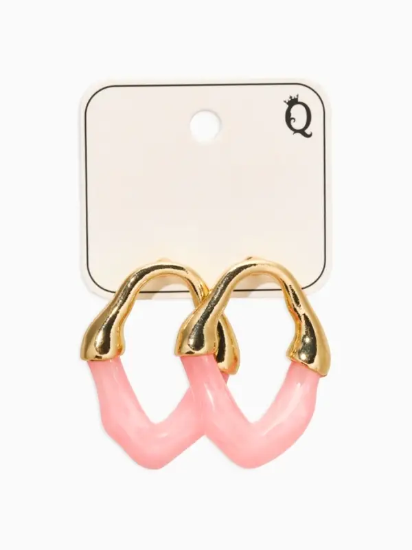 Серьги акрил "Столоктиты", цвет розовый в золоте