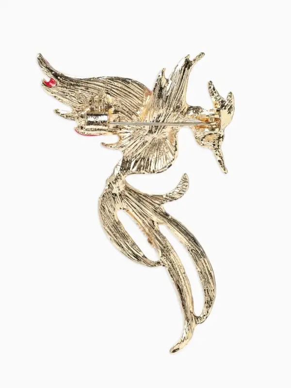 Брошь &laquo;Феникс&raquo; , цветная в золоте