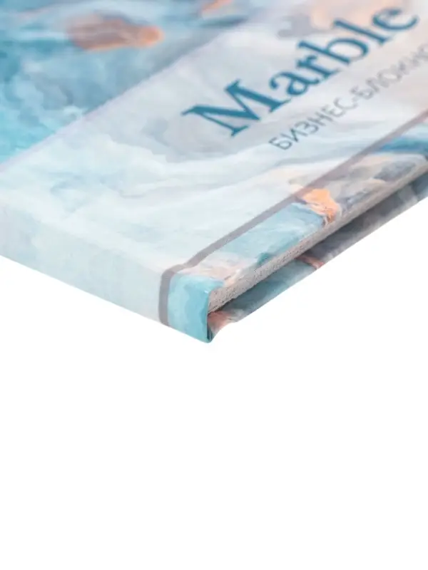 Блокнот А6, 40 листов в клетку Marble 2, твёрдая обложка, глянцевая ламинация, блок офсет