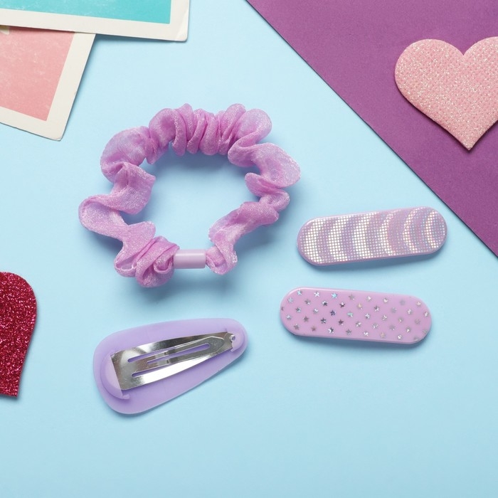 Набор для волос Набор для волос "Толиман" (1 резинка-6 см,3 невидимки- 5 см) сиреневый