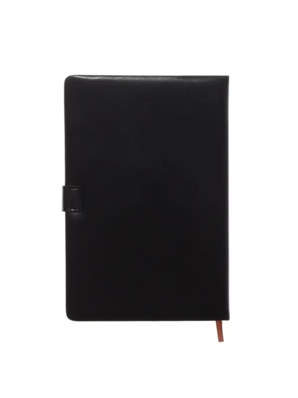 Ежедневник недатированный формат А5, с хлястиком, 112л, линия, пвх, Черный Ежедневник недатированный формат А5, с хлястиком, 112л, линия, пвх, Черный