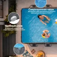 Бассейн каркасный Power Steel, 549&times;274&times;132 см, фильтр-насос, лестница, тент, прямоугольный, 561KA Bestway