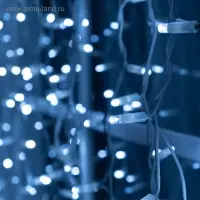 Гирлянда &laquo;Занавес&raquo; 2&times;1.5 м, IP65, УМС, белая нить каучук, 300 LED, свечение белое, 220 В