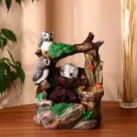 Фонтан настольный &laquo;Дворик. Совушки&raquo;, 30&times;20 см, с подсветкой