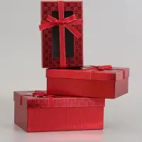 Набор подарочных коробок 3 в 1, прямоугольные с окном 23&times;16&times;9.5 21&times;14&times;8.0 19&times;12&times;6.5 см