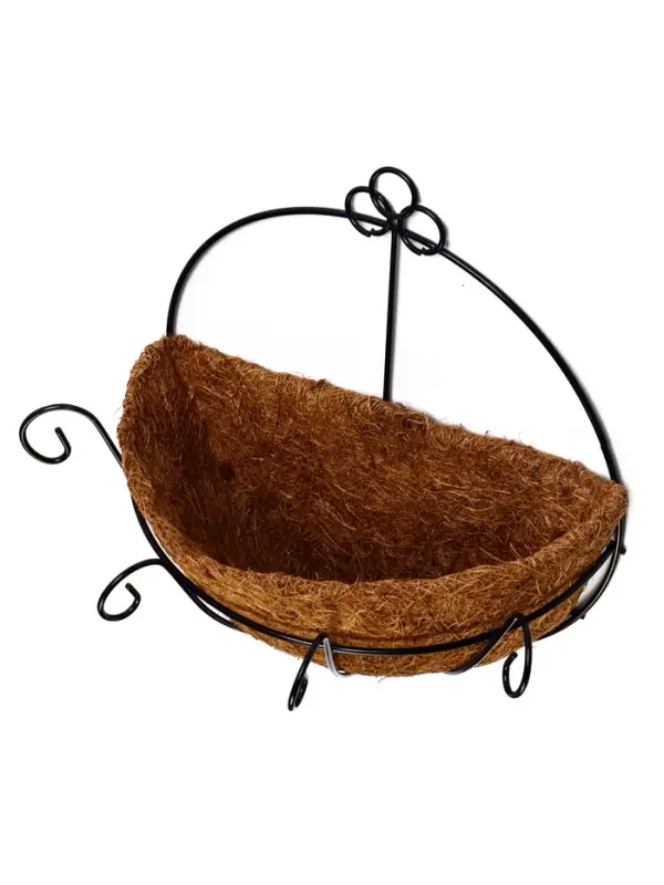 Кашпо настенное d=20 см, с кокосовым вкладышем Кашпо настенное d=20 см, с кокосовым вкладышем