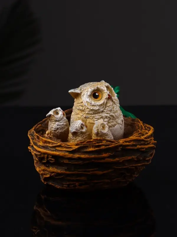 Фигурка полистоун &laquo;Совушки в гнезде&raquo;, 7.5&times;10&times;9.2 см