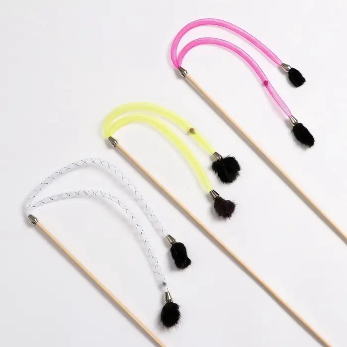 Дразнилка - удочка &laquo;Норка на трубочке&raquo;, на деревянной палочке, цвет МИКС