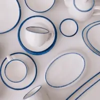 Бульонница с блюдцем Magistro Blue Lagoon, 300 мл, фарфор, белая