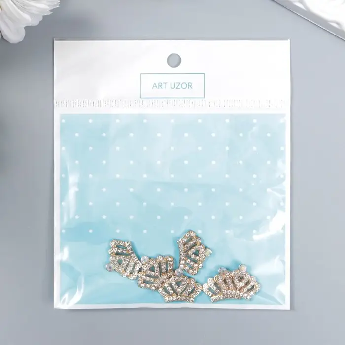 Декор для творчества металл  Декор для творчества металл "Корона императора" золото, стразы 1,4х1,9 см