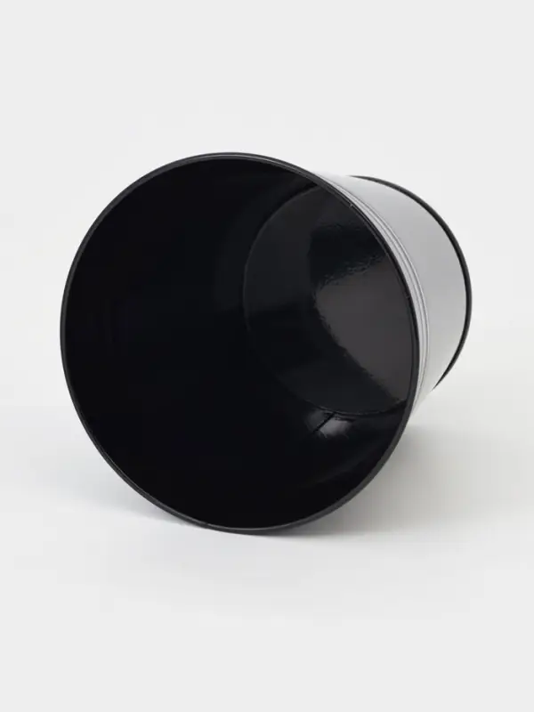 Вазон без ручек, 5 л, h=20.5 см, нержавеющая сталь, чёрный