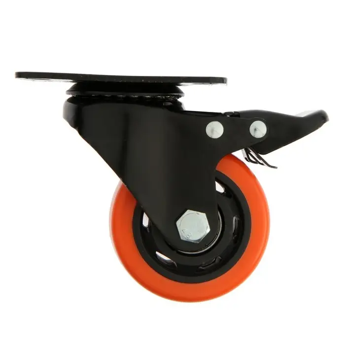 Колесо мебельное CAPPIO, d=75 мм, поворотное, со стопором, покрытие PVC