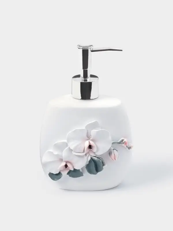 Аксессуары для ванной &laquo;Орхидея&raquo;, 3 предмета, дозатор 580 мл, мыльница, стакан