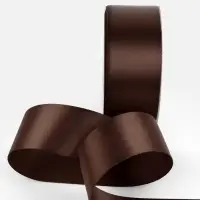 Лента атласная TEIRA, двухсторонняя, 38 мм, 25&plusmn;1 м, коричневая №330