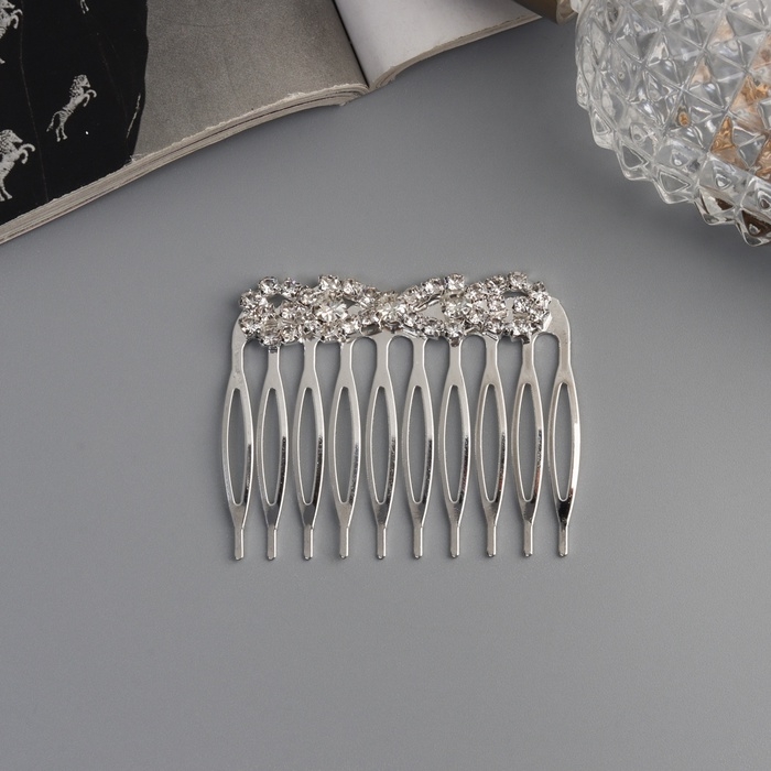 Гребень для волос Гребень для волос "Медея" (набор 2 шт) бант, 5х4 см, серебро