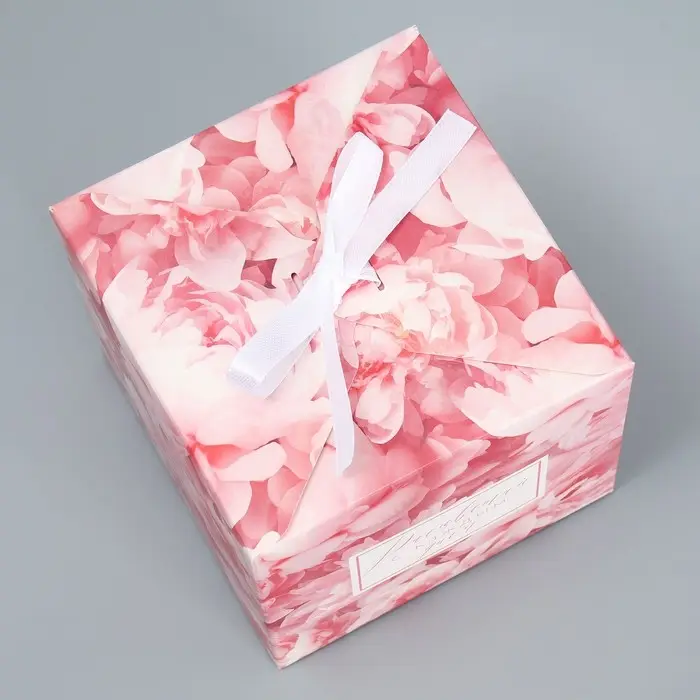 Коробка складная «Расцветай с каждым днем », 12 × 12 × 12 см