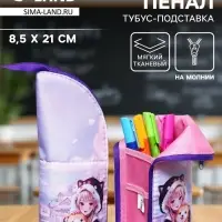 Пенал школьный, тубус, 8.5&times;21&times;6.5 см &laquo;Друзья корея&raquo;