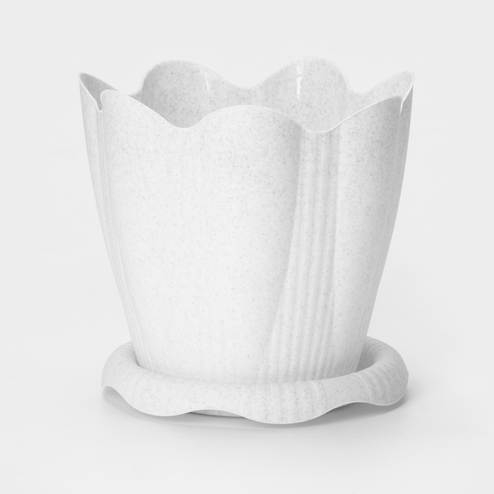 Горшок с поддоном «Эдельвейс», 3 л, цвет мраморный Горшок с поддоном «Эдельвейс», 3 л, цвет мраморный