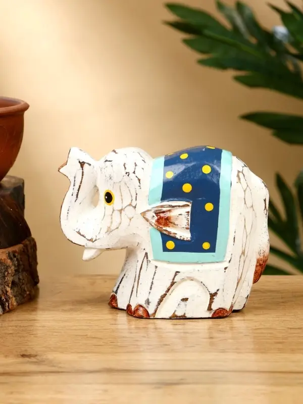 Сувенир «Слонёнок», 12×5.5×9 см, дерево, белый