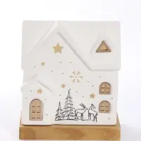 Фигурка керамическая с подсветкой &laquo;Дом с оленями у ёлок&raquo; 13&times;8&times;15 см