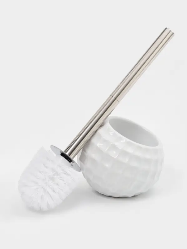 Ерш для унитаза с подставкой керамика "Квадро" белый