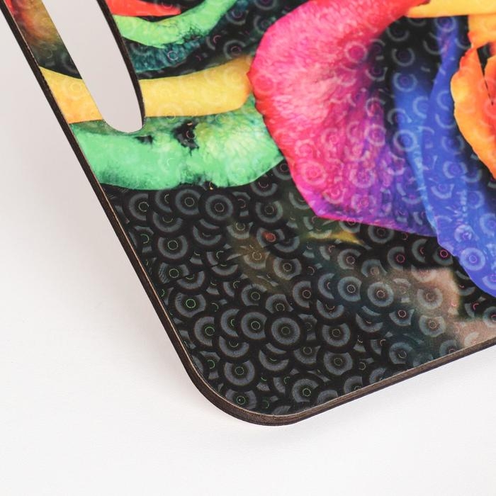 Разделочная доска-поднос Разделочная доска-поднос "Радужные розы" 36х28 см