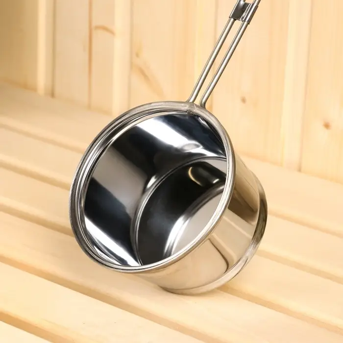 Ковш - черпак для бани и сауны, 700 мл, 58 см, нержавеющая сталь, деревянная ручка