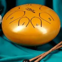 Глюкофон - музыкальный инструмент, желтый, 8 лепестков, 15&times;9 см