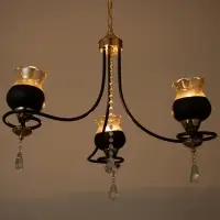 Светильник подвесной BayerLux &laquo;Лира&raquo;, люстра 3хЕ27, 40 Вт, чёрный, 60&times;60&times;85 см