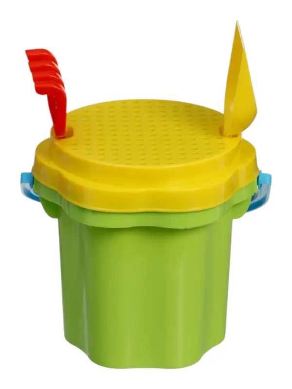 Песочный набор №101 ведро-цветок 0,3 л, сито, грабли, совок 01801