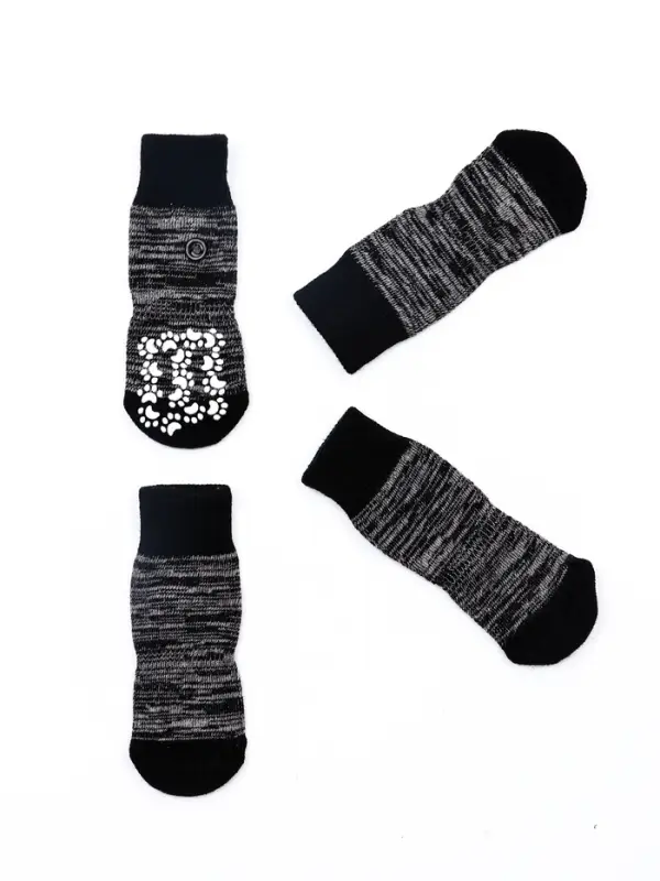 Носки нескользящие Носки нескользящие "Лапки", S (5,5 * 14 см), набор 4 шт, чёрные