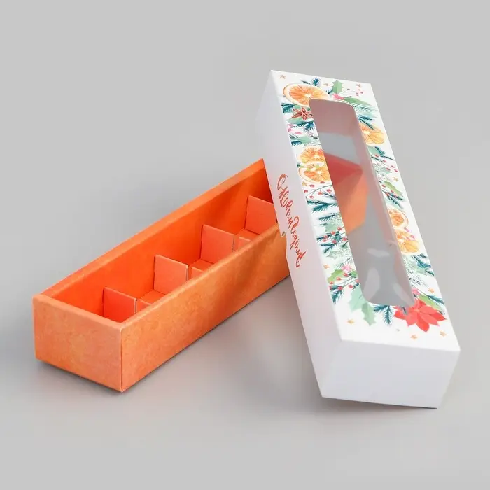 Коробка под 5 конфет «Мандарины», 21×5×3.3 см Коробка под 5 конфет «Мандарины», 21×5×3.3 см