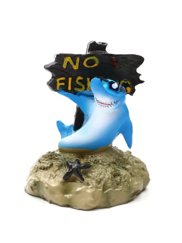 Декор для аквариума &laquo;Нет рыбалке - акула&raquo;, 10 см