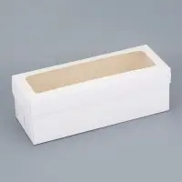 Коробка под рулет белая, с ПВХ окном, 30&times;11&times;10 см