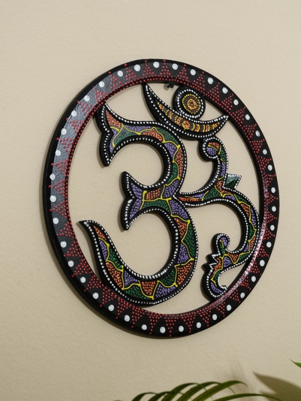 Панно резное МДФ  Панно резное МДФ "ОМ Цветное", 30х30х0,6 см