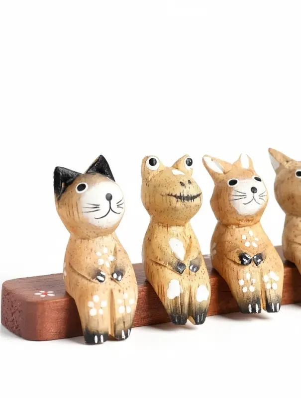 Фигура &laquo;Зверушки на скамейке&raquo;, 18&times;6&times;4.5 см, дерево, коричневый