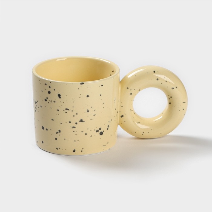 Кружка керамическая «Бублик», 300 мл, цвет жёлтый Кружка керамическая «Бублик», 300 мл, цвет жёлтый