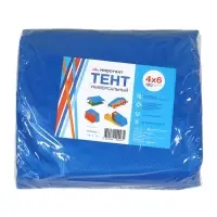 Тент защитный, 6&times;4 м, плотность 180 г/м&sup2;, УФ, люверсы шаг 1 м, синий