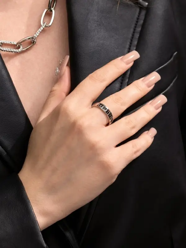 Кольцо с надписью &laquo;Пиво&raquo;, цвет серебро, безразмерное