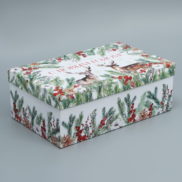 Набор подарочных коробок 6 в 1 «Новогодняя акварель», 20 х 12.5 х 7.5 ‒ 32.5 х 20 х 12.5 см, Новый год