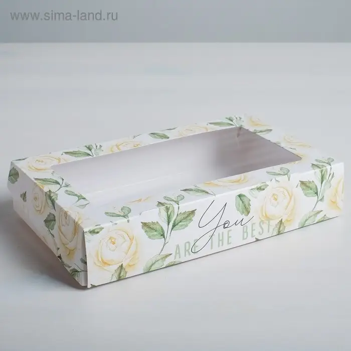 Кондитерская упаковка, коробка с ламинацией «Flowers», 20 х 12 х 4 см Кондитерская упаковка, коробка с ламинацией «Flowers», 20 х 12 х 4 см