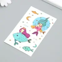 Переводные тату на тело цветные «Русалочки и рыбки», 7.5×12 см